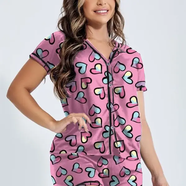 Post do Instagram: pijama americano de corações